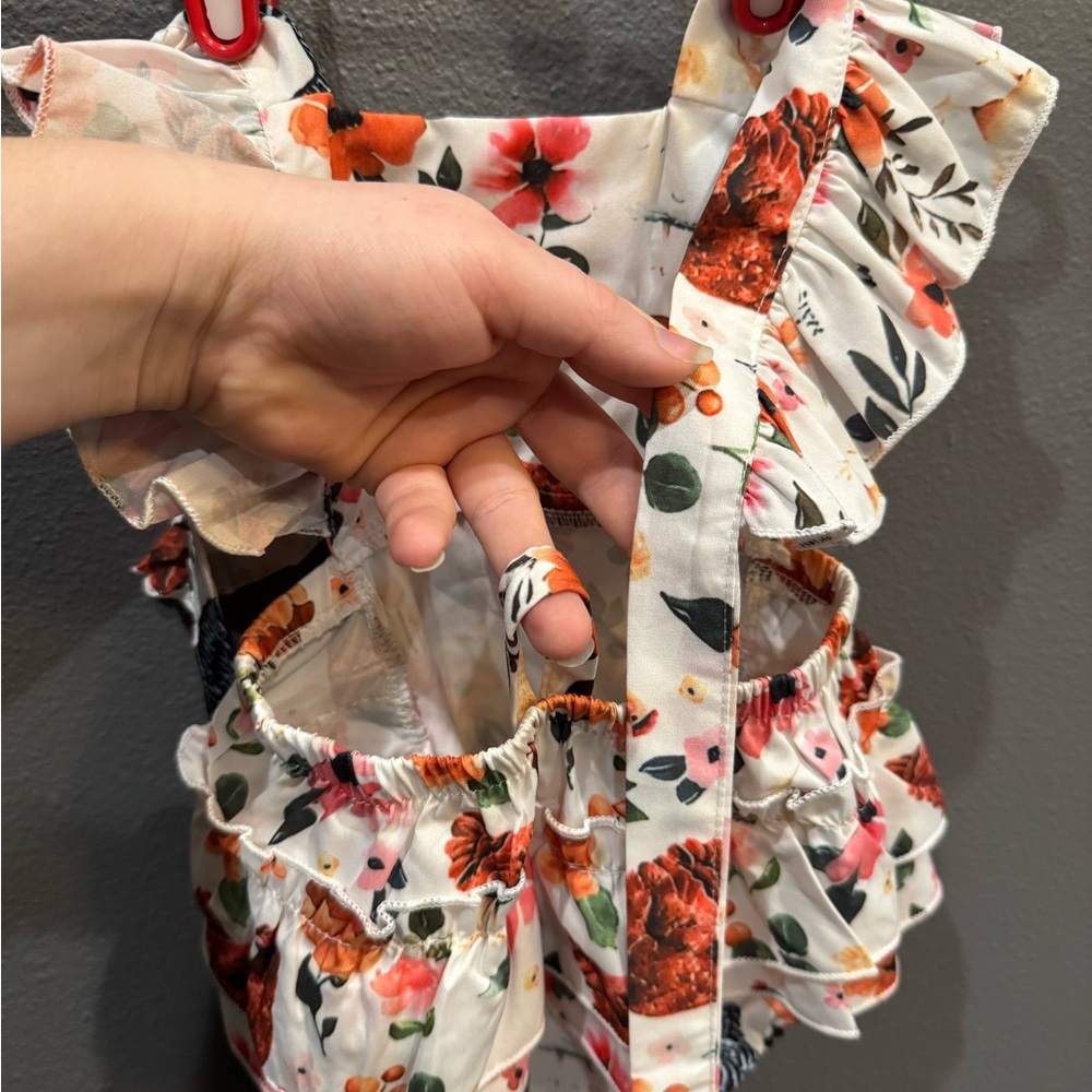 Floral Ruffle Baby Rompers - Picture 3 of 5